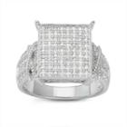 Diamonart Womens 1/4 Ct. T.w. Lab Created Cubic Zirconia White Sterling Silver Cocktail Ring