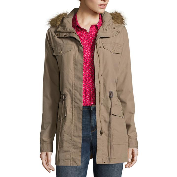 Liz Claiborne Fur-trim Anorak Jacket