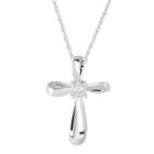 Trumiracle 1/10 Ct. T.w. Diamond Sterling Silver Cross Pendant Necklace