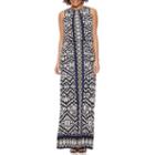 London Times Sleeveless Partially Lined Maxi Dress-petites