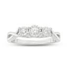 Love Lives Forever Womens 1/5 Ct. T.w. Genuine Diamond White 3-stone Ring