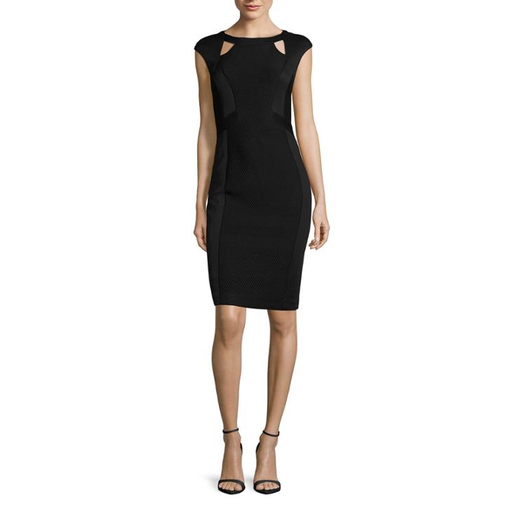 Sangria Cap-sleeve Cutout Sheath Dress