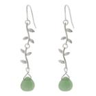 Pure Silver-plated Green Aventurine Vine Drop Earrings