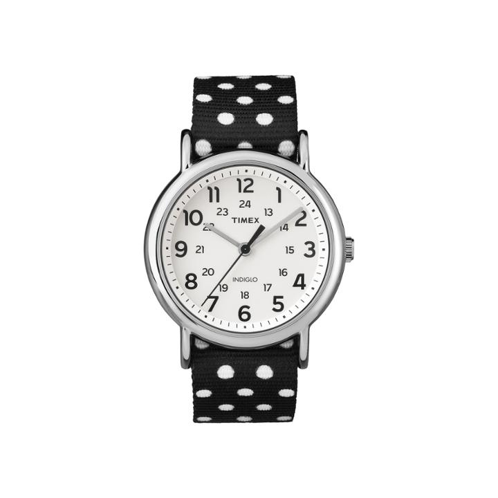 Timex Weekender Womens Black Dot Strap Reversible Watch