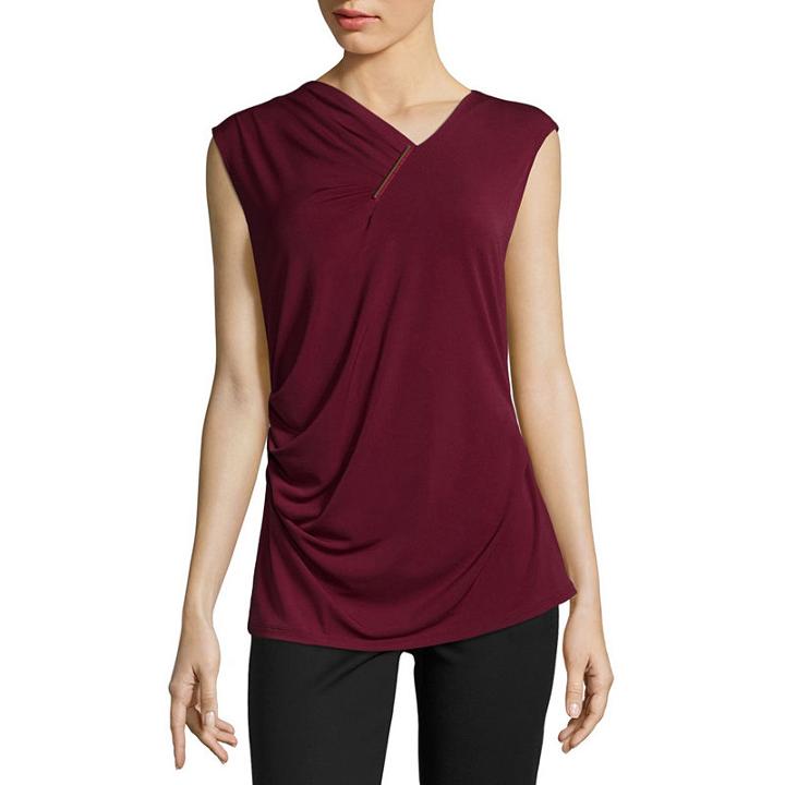 Liz Claiborne Short Sleeve Round Neck T-shirt-womens - Tall