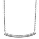 Diamonart Womens 18 Inch White Cubic Zirconia Sterling Silver Link Necklace