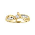 Womens 1/4 Ct. T.w. Princess White Diamond 10k Gold Promise Ring