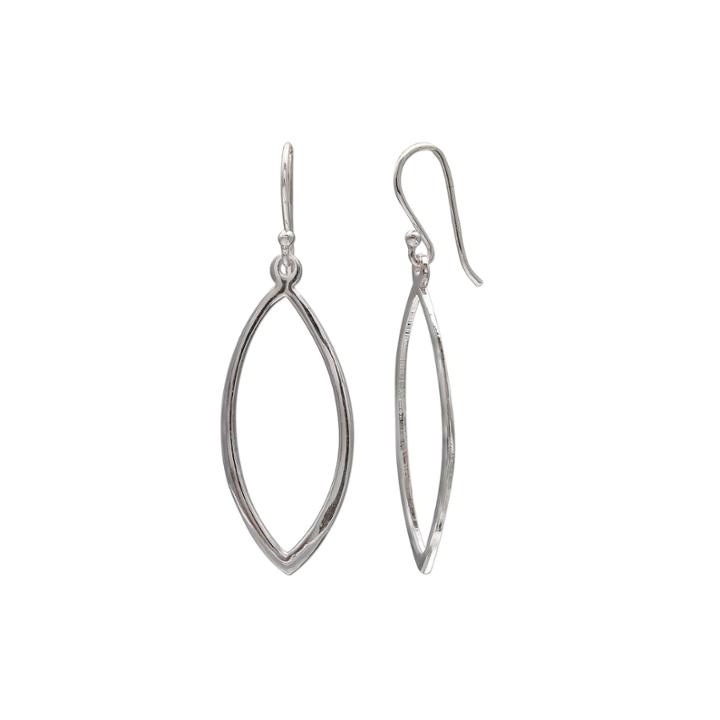 Sterling Silver Marquise-shaped Drop Earrings
