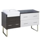 60.75-in. W Floor Mount White-dawn Grey Vanity Setfor 1 Hole Drilling Black Galaxy Top