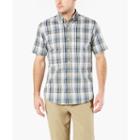 Dockers Short Sleeve Polka Dot Button-front Shirt-big And Tall