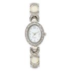 Womens Silver-tone Oval Bangle Watch
