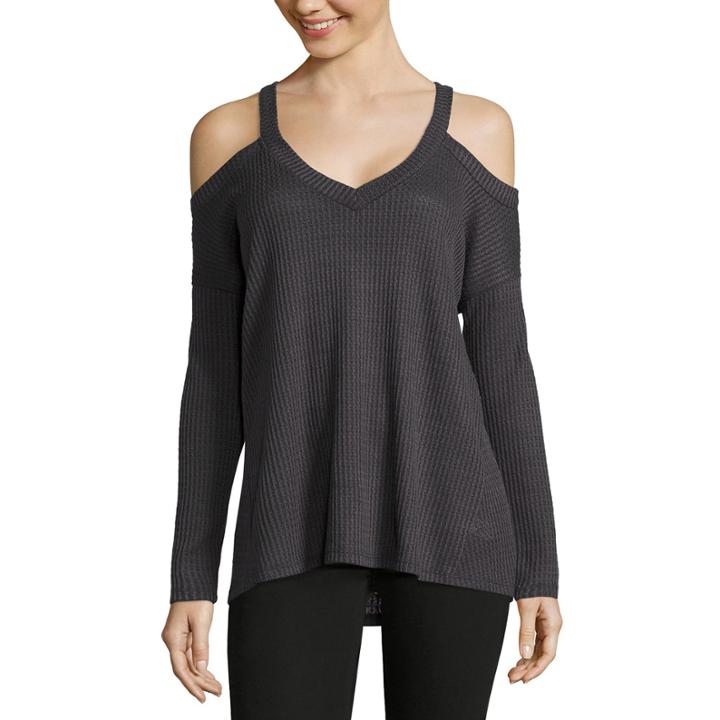 Self Esteem Long Sleeve V Neck T-shirt-juniors