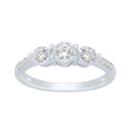 Love Lives Forever Womens 3/8 Ct. T.w. Genuine Diamond White Engagement Ring