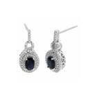 Genuine Sapphire And 1/2 Ct. T.w. Diamond 10k White Gold Drop Earrings