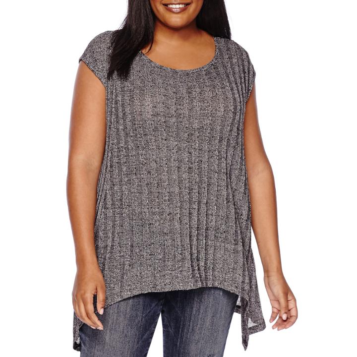 Boutique+ Sleeveless Swing Knit Top - Plus