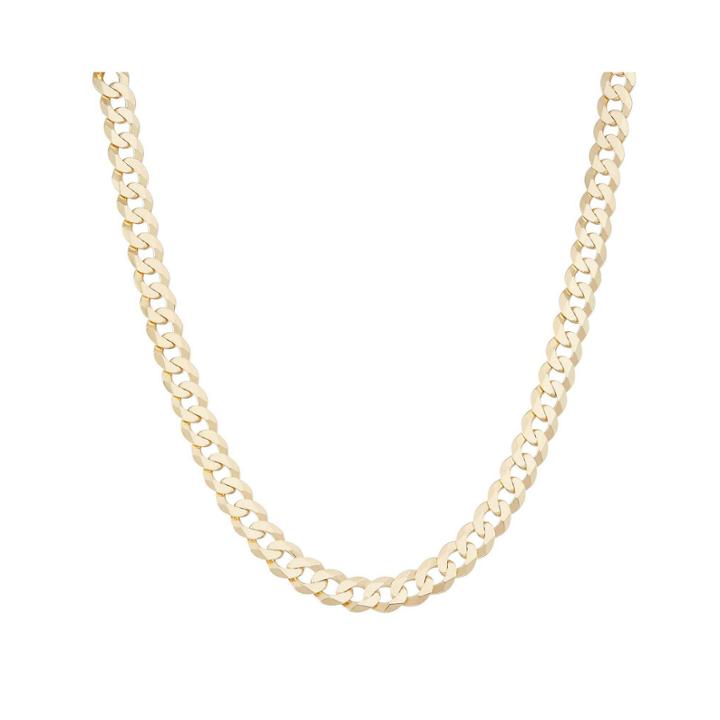 Mens18k Yellow Gold Over Silver 8.4mm 24 Curb Chain Necklace