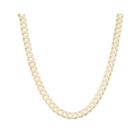 Mens18k Yellow Gold Over Silver 8.4mm 24 Curb Chain Necklace