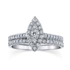 Sirena Womens Genuine Round White Diamond 14k Gold Engagement Ring