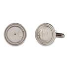 Round Polished Cuff Links W/ Recessed Border
