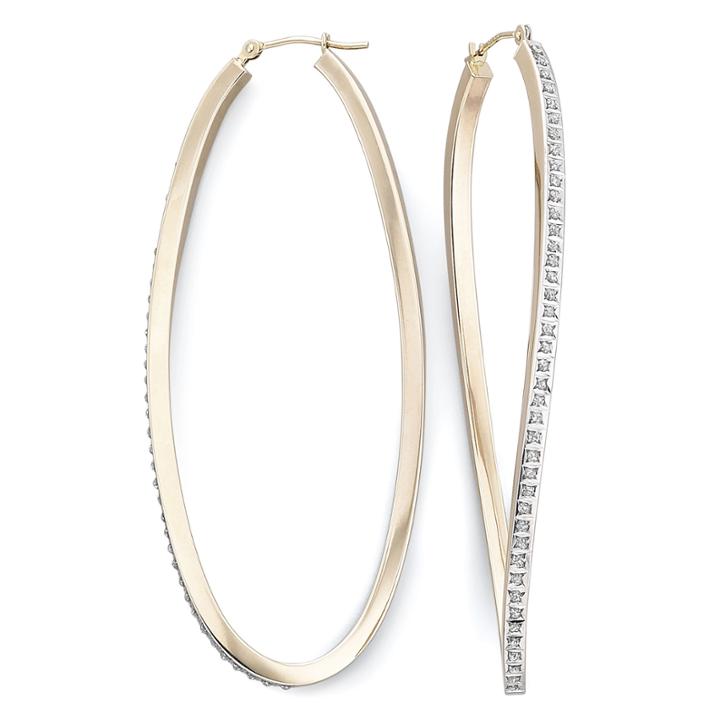 Diamond Fascination&trade; Twist Hoop Earrings