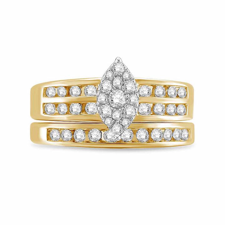 Womens 3/4 Ct. T.w. Diamond 10k Gold Bridal Set
