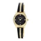 Armitron Now Womens Crystal-accent Gold-tone Open Bangle Watch