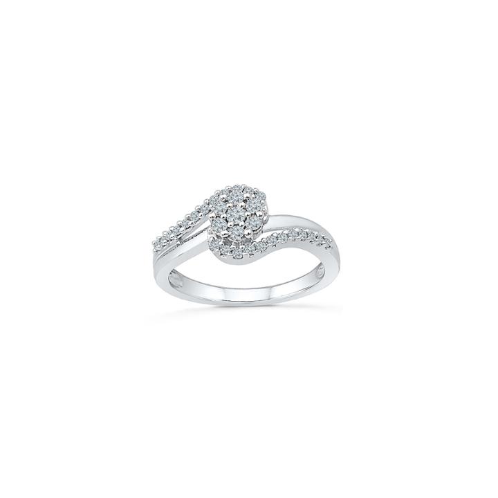 Womens 1/3 Ct. T.w. Genuine Round White Diamond Sterling Silver Promise Ring