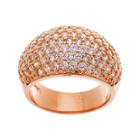 Cubic Zirconia Rose Gold Over Brass Dome Ring