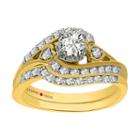 Eterno Amor Womens 1 Ct. T.w. Genuine White Diamond 14k Gold Bridal Set