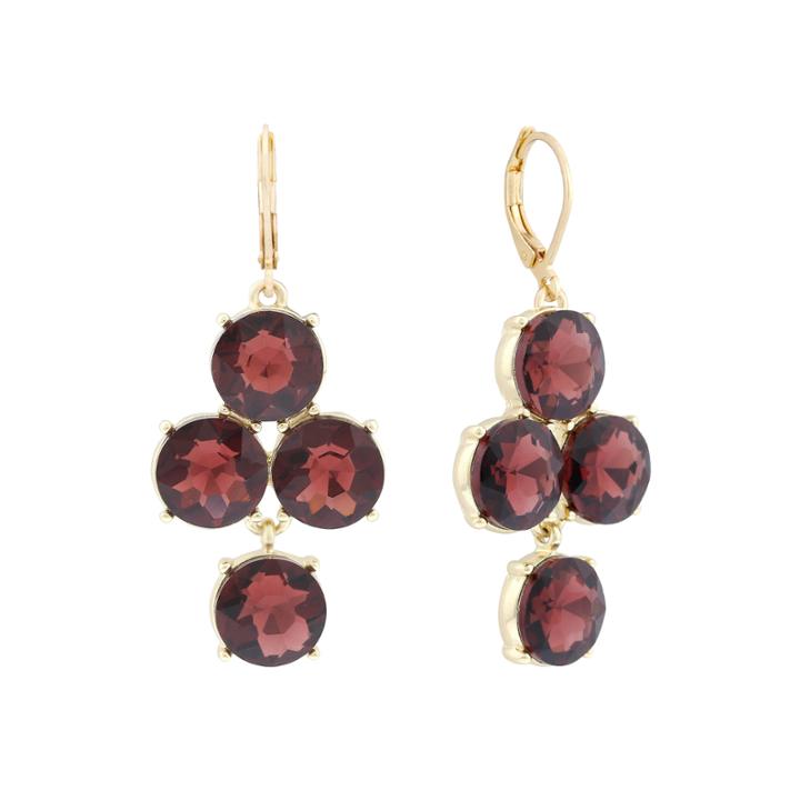 Monet Purple Stone Gold-tone Earrings