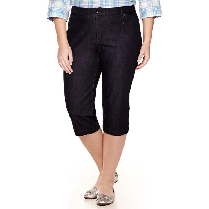St. John's Bay Secretly Slender Twill Crops Pant - Plus