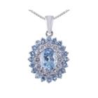 Genuine Blue Topaz And Lab-created White Sapphire Sterling Silver Pendant Necklace
