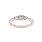 1/2 Ct. T.w. Diamond 14k Rose Gold 3-stone Engagement Ring