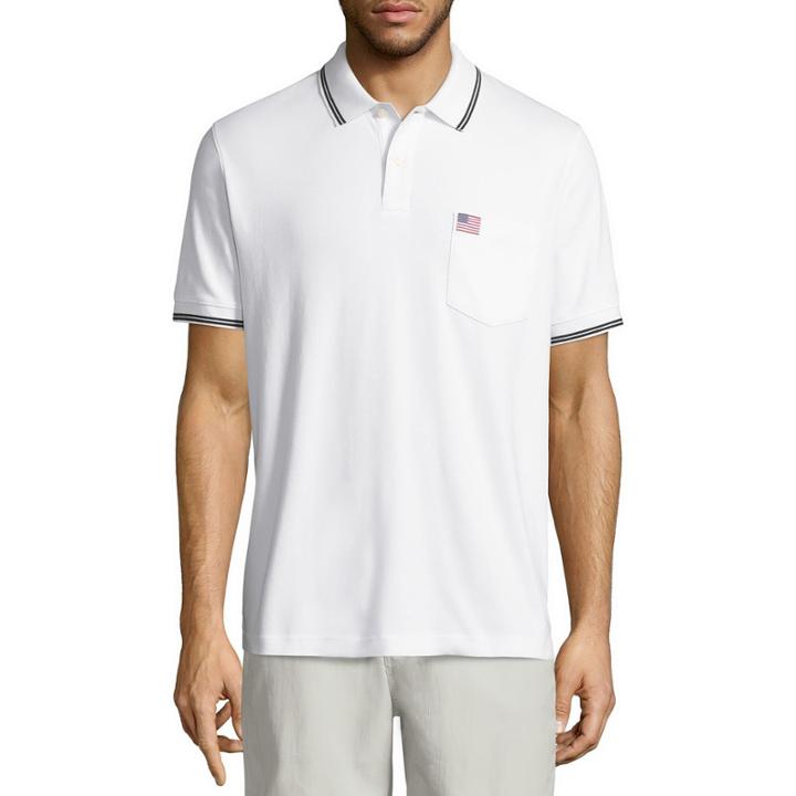 St. John's Bay Americana Short Sleeve Solid Knit Polo Shirt