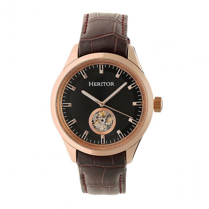 Heritor Unisex Brown Strap Watch-herhr7007