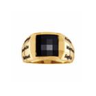 Personalized Men's Birthstones & Black Onyx Engravable Ring