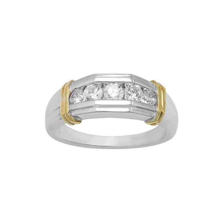 Mens 1/2 Ct. T.w. Diamond 10k Two-tone Gold Band Ring