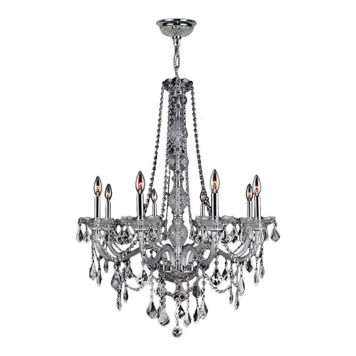 Provence Collection 8 Light Chrome Finish And Clear Crystal Chandelier