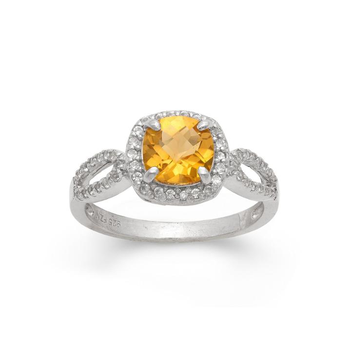 Yellow Citrine Cocktail Ring