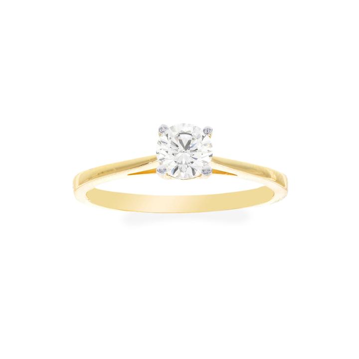 Diamonart 10k Yellow Gold Cubic Zirconia .85 C.t.t.w. Round Solitaire Ring