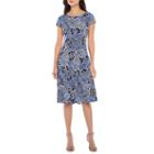 Studio 1 Cap Sleeve Floral Fit & Flare Dress