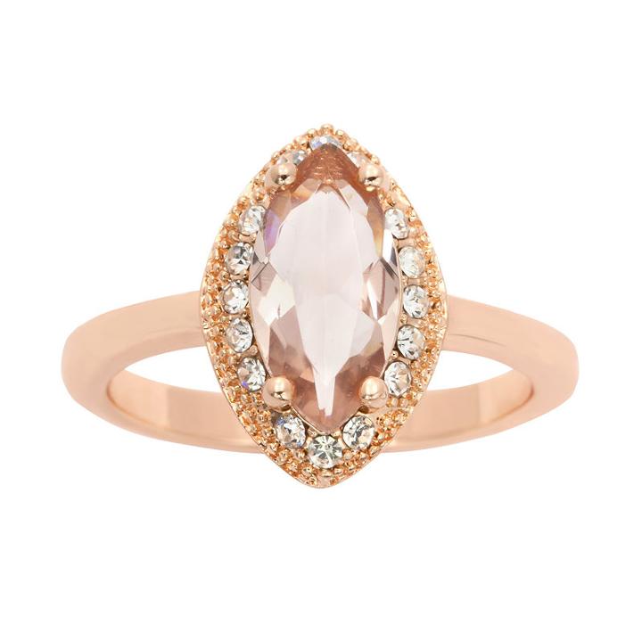 Sparkle Allure Sparkle Allure Womens Pink Brass Cocktail Ring