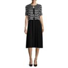 Perceptions 3/4-sleeve Chevron Bolero Jacket Dress