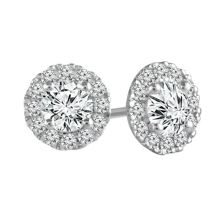 1 Ct. T.w. Genuine White Diamond 7.2mm Stud Earrings