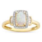 Womens 10k Gold Lab-created Opal & 1/4 Ct. T.w. Diamond Cocktail Ring