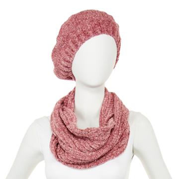 Mixit Sequin Chenille Beret And Scarf Set