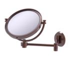 Allied Brass 8 Inch Wall Mounted Extending Make-upmirror 2x Magnification With Groovy Accent