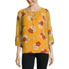 Alyx 3/4 Sleeve Round Neck Woven Blouse