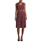 London Style Collection Sleeveless Corded Lace Fit-and-flare Dress