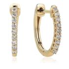 1/4 Ct. T.w. Genuine White Diamond 10k Gold 15.1mm Hoop Earrings